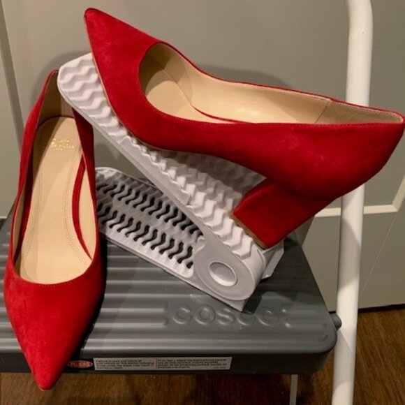 Marc Fisher Suede Heels in Red - Picture 2 of 5